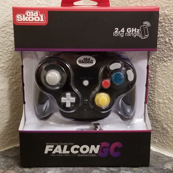 Gamecube Falcon Wireless Gamepad 2.4 GHz, Black (NEW) - Nintendo - Wavebird - Picture 1 of 7